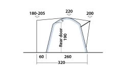 Outwell Milestone Shade Air Drive Away Awning -Outdoor Camping Shop 111093 milestone shade air drawing elevation 4