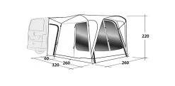 Outwell Milestone Shade Air Drive Away Awning -Outdoor Camping Shop 111093 milestone shade air drawing perspective 2