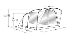 Outwell Oakwood 3 Tent -Outdoor Camping Shop 111208 oakwood 3 drawing perspective2