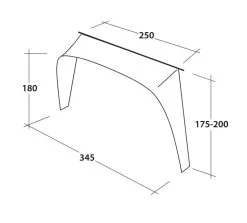 Outwell Lounge Vehicle Connector L -Outdoor Camping Shop 111356 lounge vehicle connector l drawing perspective2