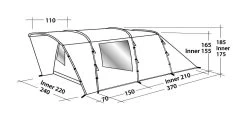Easy Camp Palmdale 400 Tent -Outdoor Camping Shop 120368 palmdale 400 drawing perspective 2
