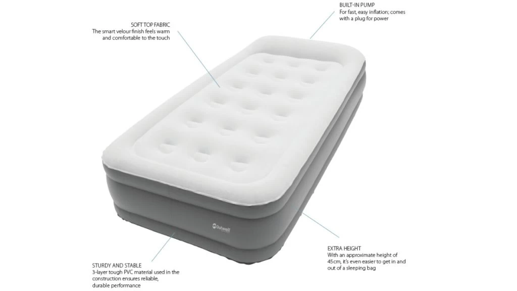 Outwell Flock Superior Single Airbed W. Built-In Pump 5 Outwell Flock Superior Single Airbed W. Built-In Pump - Image 3