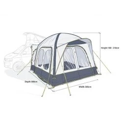 Maypole Malvern Low Air Driveaway Awning -Outdoor Camping Shop 9544 dims