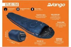 Vango Atlas 250 Sleeping Bag Ink Blue -Outdoor Camping Shop atlas 2502