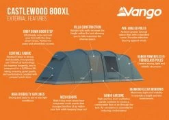 Vango Castlewood 800XL Tent Package -Outdoor Camping Shop castlewood 800xl infographic