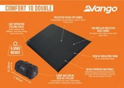 Vango Comfort 10cm Double Self Inflating Mat -Outdoor Camping Shop comfort 10 double infographic medium