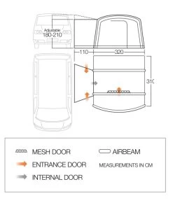 Vango Cove II Low Air Drive Away Awning -Outdoor Camping Shop cove ii air low floorplan high 1
