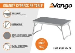 Vango Cypress 56 Camping Table -Outdoor Camping Shop granite cypress 56 infographic medium