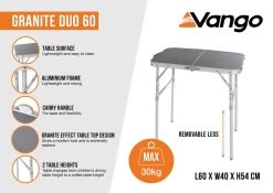 Vango Granite Duo 60 Table -Outdoor Camping Shop granite duo 60 infographic medium