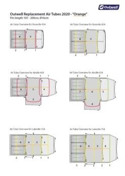 Outwell Air Repair Tube Orange 105cm - 200cm 13 Outwell Air Repair Tube Orange 105cm - 200cm -Outdoor Camping Shop outwell tube kit orange