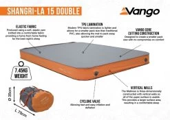 Vango Shangri-La II 15 Double Self Inflating Mat -Outdoor Camping Shop shangri la 15 double infographic medium