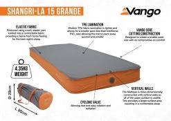 Vango Shangri-La II 15 Grande Self Inflating Mat -Outdoor Camping Shop shangri la 15 grande infographic medium