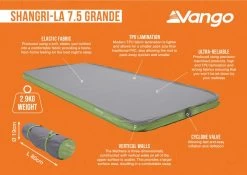 Vango Shangri-La II 7.5 Grande Self Inflating Mat -Outdoor Camping Shop shangri la 7.5 grande infographic medium