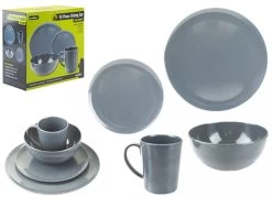 Summit 16 Piece Melamine Dining Set In Grey